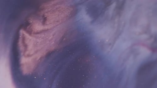 Sparkling Lilac Nebula Ink Swirls in Liquid Abstract