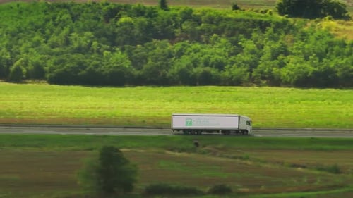 Truck on a countryside road