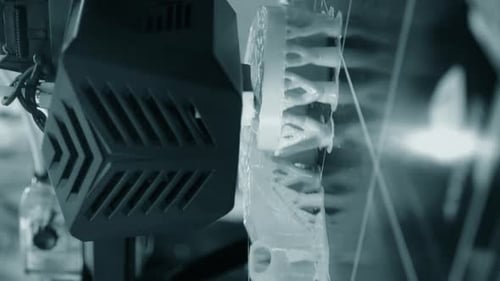 3D Printer Printing Closeup Process Creating Threedimensional Model 3d Printer