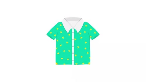 Flat Design Shirt Transformation with Pattern Reveal
