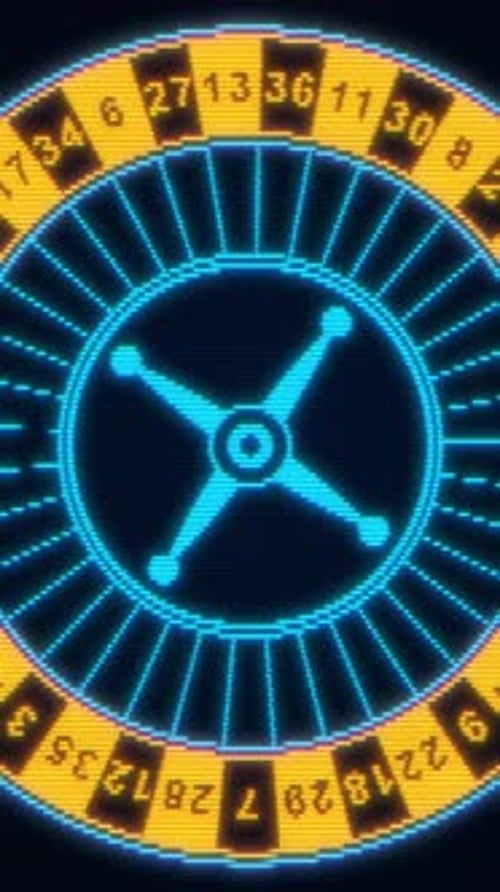 Pixel Art of Casino Roulette Rotation The Casino Wheel is Spinning Concept of Online Betting and