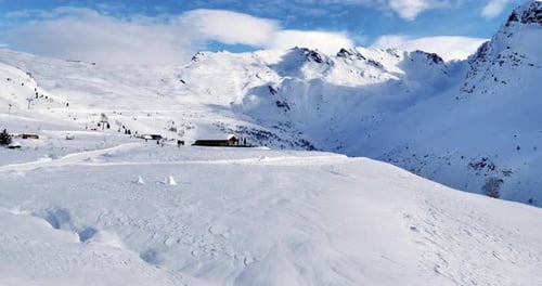 Les Eucherts La Roziere, Savoie, France. The ski area.