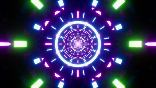 Repetitive Neon Geometric Patterns Lamp