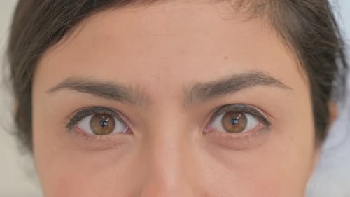 Close up of Blinking Eyes of Indian Woman