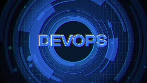 DevOps Word On Futuristic Cyberspace Background