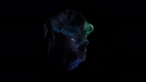 Rotierender 3D-Meteor