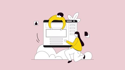 Flat Design Animation of Web Development and Collaboration