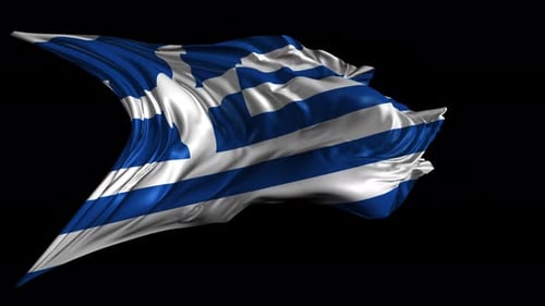 Realistic Waving Greece National Flag Animation with Alpha
