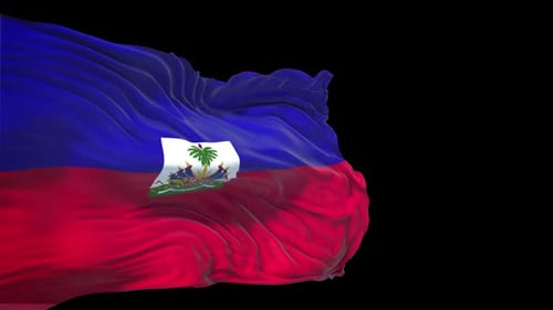 Realistic Haiti National Flag Waving Animation