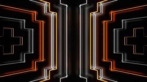Orange And White Neon Strobe Lines Movement Background Vj Loop In 4K