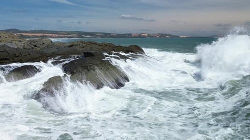 Large Ocean Beautiful Wave Extreme Wave Crushing Coast Big Ocean Beautiful Wave Amazing Wave Force