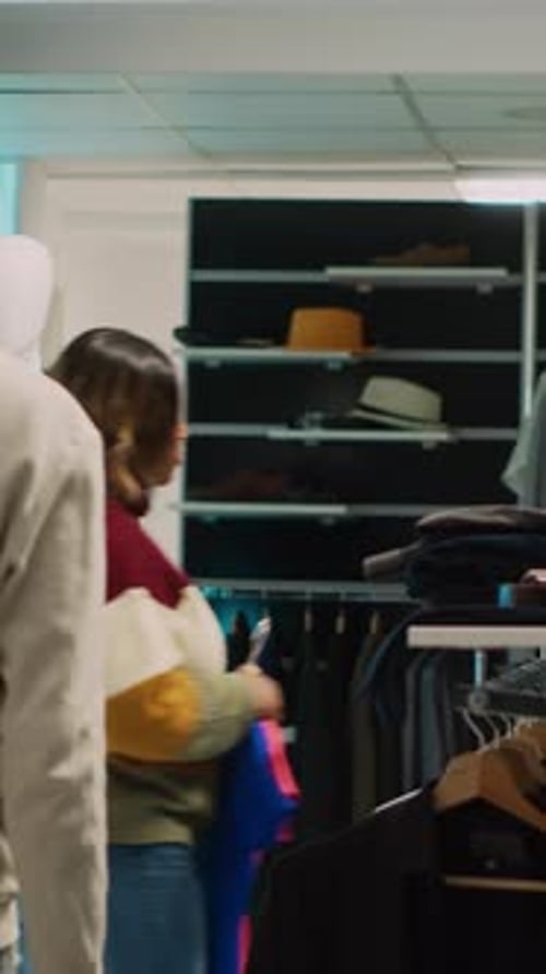 Man Shops for Clothes in a Boutique