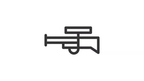 Minimalist Animated Rifle Icon with Subtle Shake