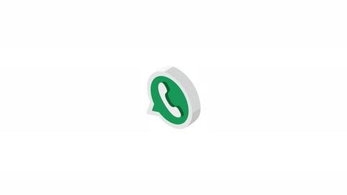 Isometric Whats App Social Media Icon Rotating On A White Background