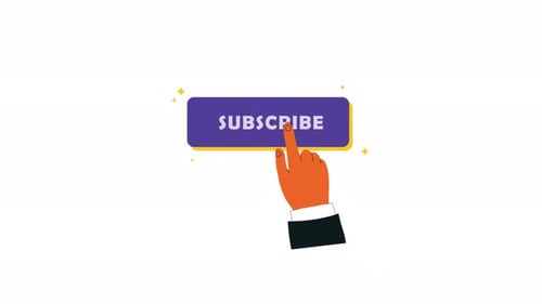 4k Hand Clicking Subscribe Button. Social Media Subscription Concept Animation Video