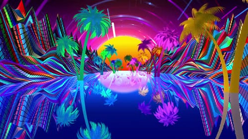 Colorful Palm Trees