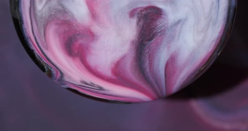 Wet Shimmering Acrylic Spill Circle Paint Mix