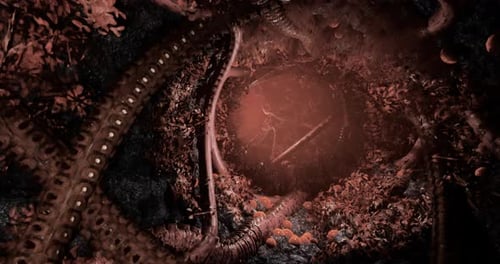 Mysterious Cave with Odd Organic Formations and Textures
