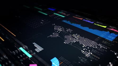 Futuristic Digital Business Data Analytics Display