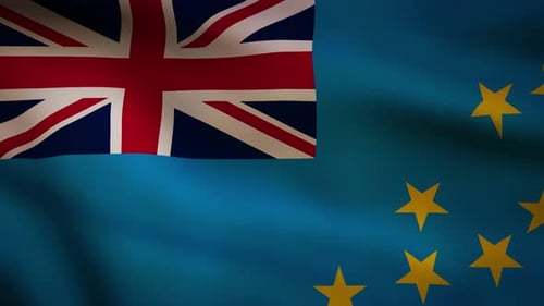 Tuvalu National Flag Waving in Realistic Animation