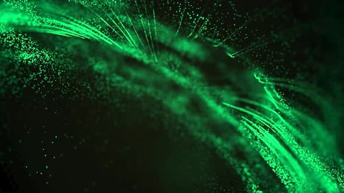 Dynamic Green Particle Stream Abstract Background Animation