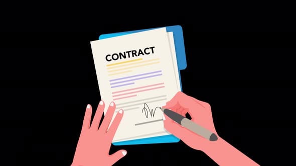 Animated Flat Design Contract Signing Agreement, Backgrounds Motion ...