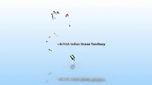 Britische Karte des Indischen Ozeans mit Flagge