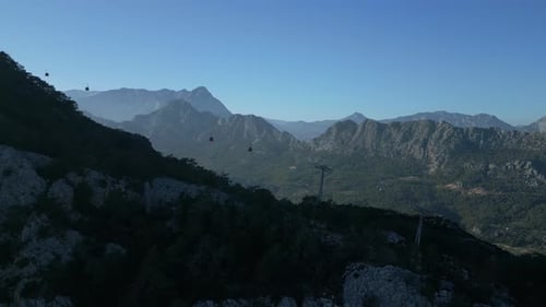 The Camera Files Up to the Side of the Cable Car and Flies Post Passing