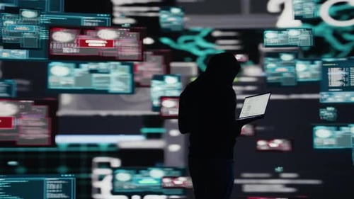 Espião profissional comprometendo a segurança cibernética por meio de malware e vírus