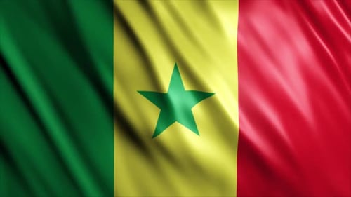 Waving Flag of Senegal with Realistic Fabric Motion
