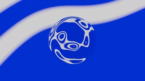 Abstract Fluid Blue and White Morphing Sphere Background