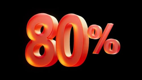 Glossy 3D Percentage Text Reveal for Promotions