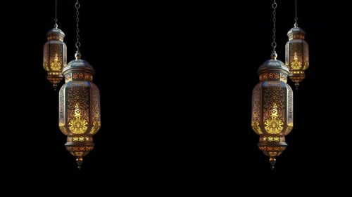 Lanterne de Ramadan avec boucle incluse avec canal Alpha