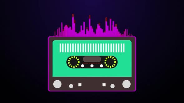 Audio Cassette Background Loop, Backgrounds Motion Graphics ft. music ...