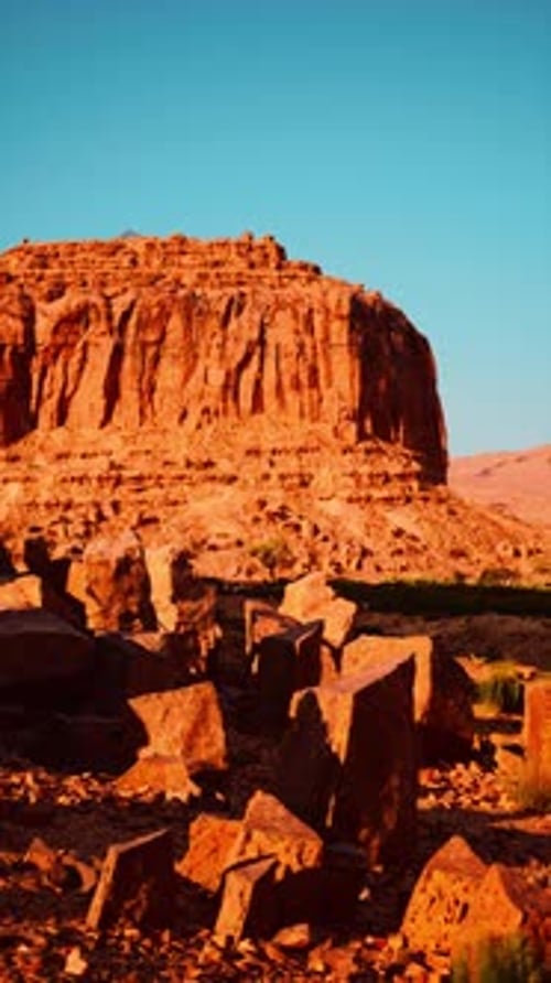 Massive Rock Formation in Nevada Desert