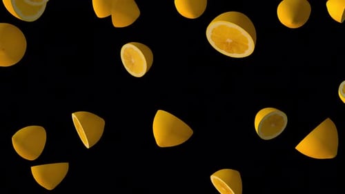 Falling Citrus Fruits Seamless Loop