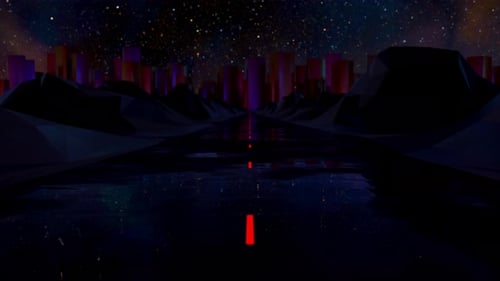 Dark Synthwave Highway Sunset Driving Loop