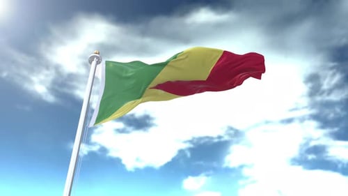 Waving Flag of the Republic of the Congo