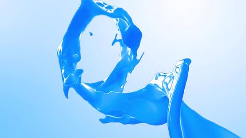 Dynamics Floating Blue Paint Splash