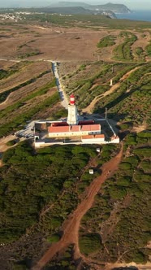 Lighthouse on Cabo Espichel Cape Espichel on Atlantic Ocean