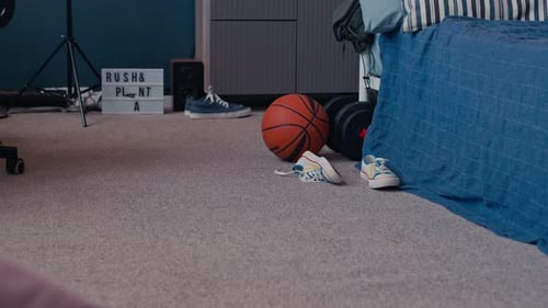 Untidy Teenager Room with Desk and Computer