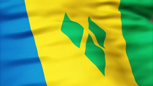 Realistic Waving Flag of Saint Vincent and the Grenadines