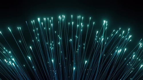 Abstract Glowing Blue Fiber Optic Lines Background