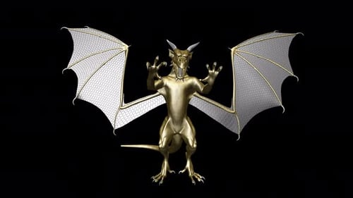 Golden Dragon - Frightening Loop - Front View LS - Alpha Channel