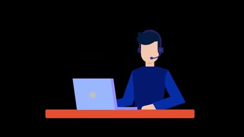 Call Center Operator Animation HD On Alpha