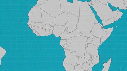 Animated World Map Zoom to Cameroon Country Highlight