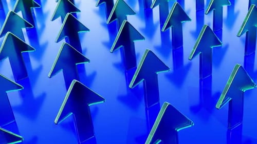 Animated 3D Blue Arrows Moving Upward Seamless Loop