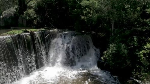 A small waterfall in a beautiful forest