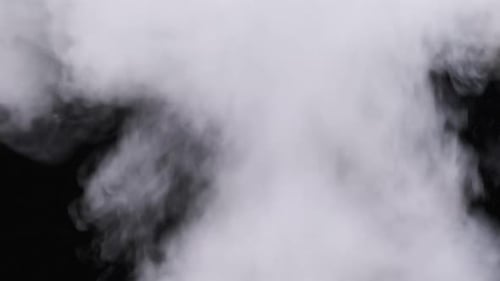 Realistic Smoke or Vapor Clouds Rise Up on Black Background