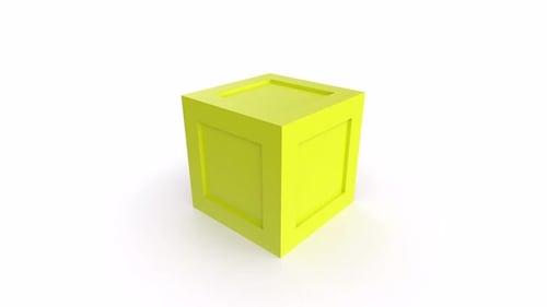 Wooden box 3d object rotating loop